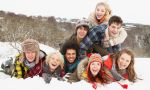 Año escolar en Canadá - estudiantes de intercambio en la nieve
